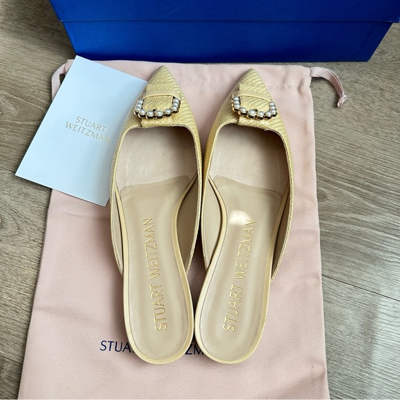 Stuart Weitzman Pearl Buckle Mule size 8.5 - Picture 3 of 5